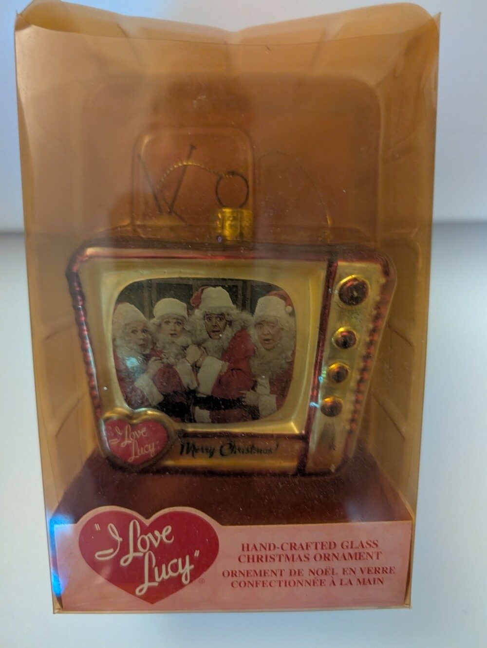 Vintage Kurt Adler "I Love Lucy" TV Glass Christmas Ornament